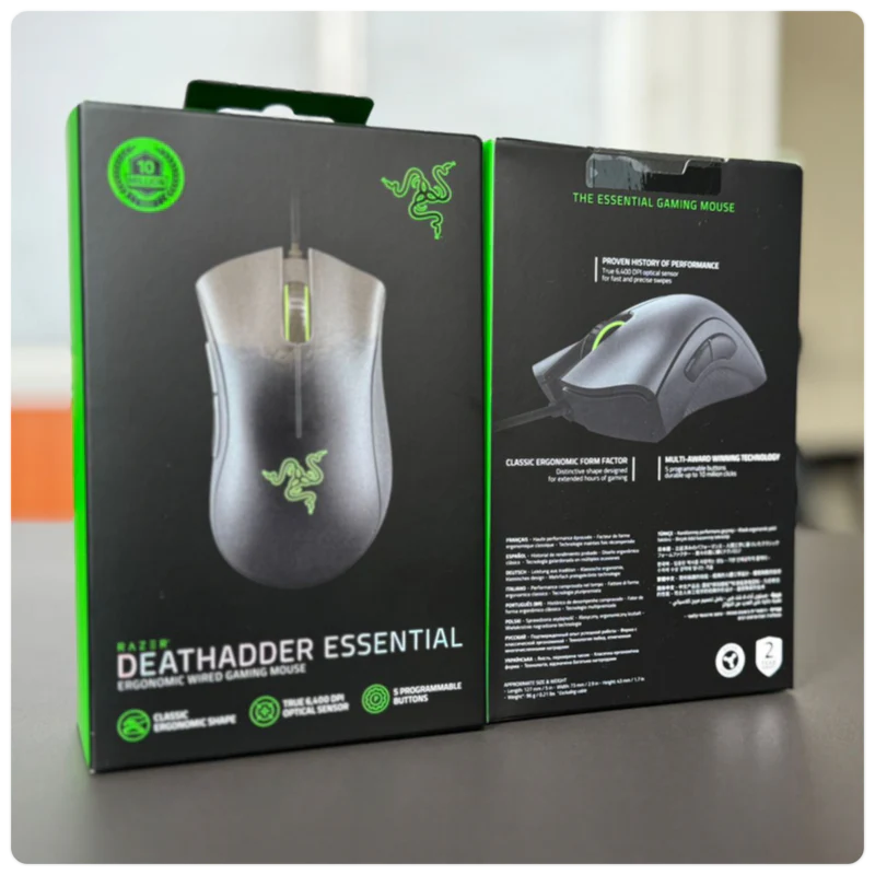 Razer DeathAdder Essential Gaming Mouse: 6400 DPI Optical Sensor